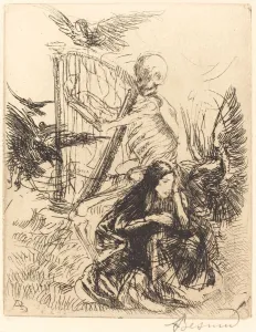 Besnard Albert Prints: Musician (Musicienne), 1900. Creator: Paul Albert Besnard