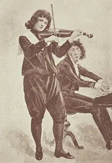 Scrap Book Prints: Musicians in 'The Little Genius' at the Avenue Theatre, 1896. Creator: Unknown