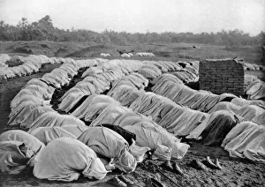 Muslims at prayer, Algeria, 1920. Artist: Biskra Frechon