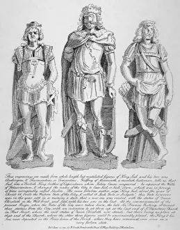 Mutilated figures of the mythical King Lud and his two sons Androgeus and Theomantius, 1795
