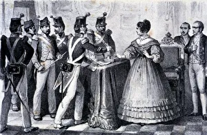 Mutiny Prints: Mutiny of the sergeants that force the Regent Maria Cristina to restore the Constitution