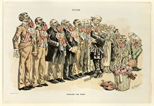 Censorship Prints: Muzzling the Press, from Puck, published May, 1889. Creator: Charles Jay Taylor