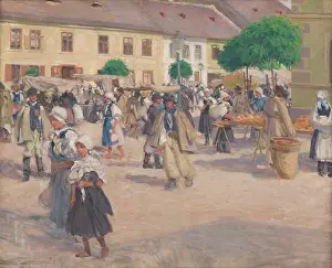 Market Place Prints: Myjava Marketplace, 1903. Creator: Milos Jiranek