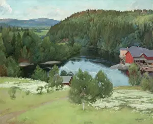 Banks Prints: Myllykyla Sawmill, 1899. Creator: Halonen, Pekka (1865-1933)