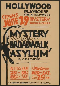 Mystery of the Broadwalk Asylum, [193-]. Creator: Unknown