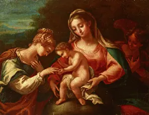 Mystic Marriage of Saint Catherine, 17th century. Creator: Francesco Perezzoli
