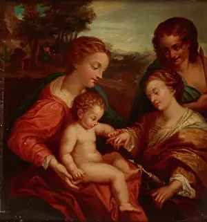 Copy Prints: Mystic Marriage of Saint Catherine with Saint Sebastian-Copy