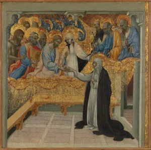 Sienese School Prints: The Mystic Marriage of Saint Catherine of Siena. Creator: Giovanni di Paolo