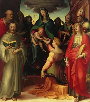 Tuscany Prints: Mystic Marriage of St Catherine, 1509. Creator: Domenico Beccafumi