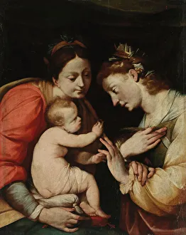 Siena Catherine Of Prints: The Mystic marriage of St. Catherine, 1610-1629. Creator: Giovanni Battista Crespi
