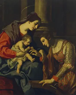 Catherine Prints: Mystic Marriage of St Catherine, 1700. Creator: Jacopo Vignali
