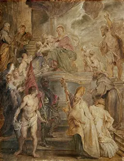 Rubens Sir Peter Paul Prints: The Mystic Marriage of St Catherine... 1628. Creator: Peter Paul Rubens