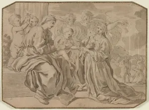 Over Black Chalk Prints: Mystic Marriage of St. Catherine. Creator: Unknown