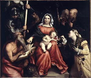 Saint Catherine Of Alexandria Gallery: The Mystical Marriage of Saint Catherine, 1524. Creator: Lotto, Lorenzo (1480-1556)