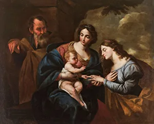 The Mystical Marriage of Saint Catherine, Mid of 17th cen.. Creator: Vaccaro, Andrea (1604-1670)