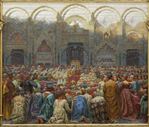 Kristian 1843 1917 Prints: The Mystical Wedding between the Bishop and the Abbess of Pistoia