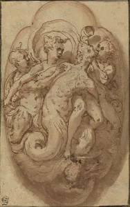 Taddeo Zuccaro Prints: Mythological Figures, c. 1561. Creator: Taddeo Zuccaro