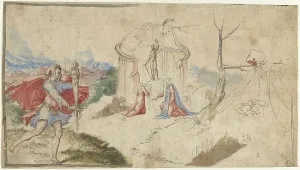 Mythological scene (Aeneas flees Troy?), 1550-1600. Creator: Aniello Redita