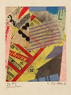 Collage Prints: Mz 255 Dromedar, 1921. Creator: Schwitters, Kurt (1887-1948)
