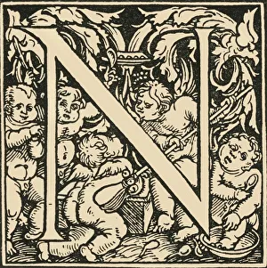 Art History Prints: N - An Alphabet by Hans Weiditz, c1520-1521, (1908). Creator: Hans Weiditz