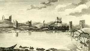 Deserted Prints: N. View of the Ruins of Clomines, Co. Wexford, 1791. Creator: Thomas Cook
