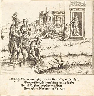 Hirschvogel Augustin Prints: Naaman is Cured of Leprosy, 1547. Creator: Augustin Hirschvogel