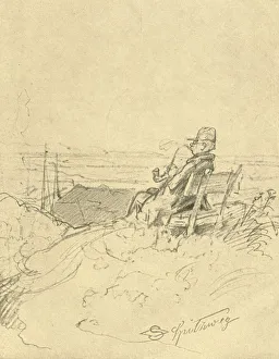 Park Bench Prints: Nach der Arbeit ist gut ruhn, mid-late 19th century, (c1924). Creator: Carl Spitzweg