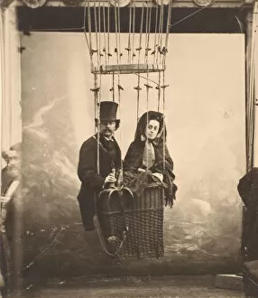 Anchor Gallery: [Nadar with His Wife, Ernestine, in a Balloon], ca. 1865, printed 1890s. Creator: Nadar