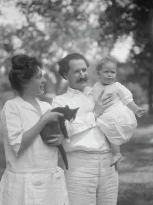 Group Portraits Prints: Nadelman, Mr. and Mrs. with baby and cat