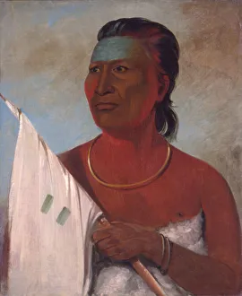 Soup Prints: Nah-pope adviser to Black Hawk, 1832. Creator: George Catlin