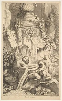 Francois Prints: Naiades, Tritons and the Bath of Priap, 1736. Creator: Pierre Alexandre Aveline
