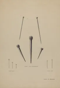 Nails and Pins, c. 1937. Creator: Harry G Aberdeen