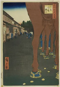 Naito Shinjuku at Yotsuya (Yotsuya Naito Shinjuku), from the series “One Hundred Famous... 1857. Creator: Ando Hiroshige