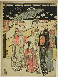 Kiyonaga Torii Prints: The Nakamise Shopping Street, from the series Eight Precincts of the Kinryuzan Temple