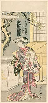 Nakamura Tomijuro I as a Female Fox in the Scene from the Play, Chigo Torii Tobiiri Gitsun... 1777