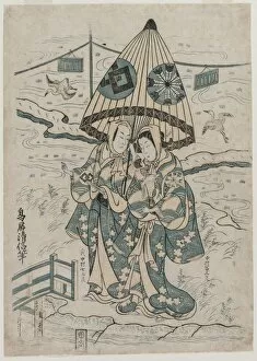 Torii Kiyonobu Ii Gallery: Nakamura Tomijuro and Nakamura Shichisaburo II as the Lovers Agemaki and Sukeroku, 1753