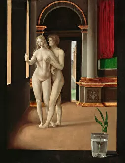 Erotic Art Gallery: Naked Lovers Couple, Late 15th century. Artist: Jacopo de Barbari (c. 1460 / 70-before 1516)