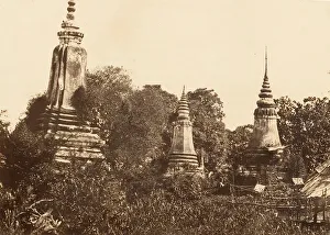 Cambodia Prints: Nam-Vian - Tombeaux, 1866. Creator: Emile Gsell