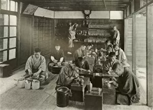 Skill Gallery: Namikawas Workroom, 1910. Creator: Herbert Ponting