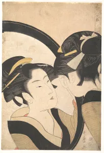 East Asia Prints: Naniwa Okita admires herself in the mirror