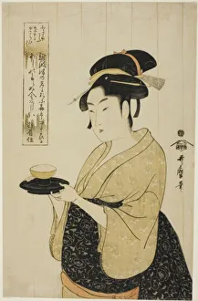Tea Cup Prints: Naniwaya Okita, Japan, c. 1793. Creator: Kitagawa Utamaro