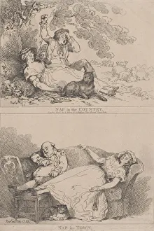 Nap in the Country, Nap in Town, 1785. 1785. Creator: Thomas Rowlandson