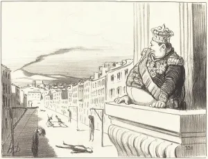 Volcano Prints: A Naples - Le meilleur des rois continuant a faire regner l'ordre dans ses etats, 1851
