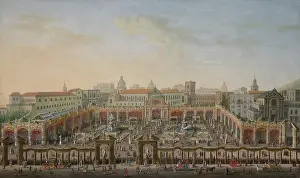 Naples, Piazza Trieste e Trento viewed from a balcony of the Palazzo Reale, 1763. Creator: Joli, Antonio (1700-1777)