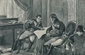 Czar Alexander I Gallery: Napoleon and Alexander at Tilsit Studying The Map of Europe, 1807, (1896)