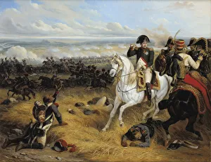 Napoleon in the Battle of Wagram, 1841. Artist: Bellange, Hippolyte (1800-1866) Napoleon in the Battle of Wagram, 1841. Artist: Bellange, Hippolyte (1800-1866)