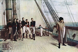 First Consul Bonaparte Collection: Napoleon on Board the Bellerophon, 1815, (1880).Artist: William Quiller Orchardson