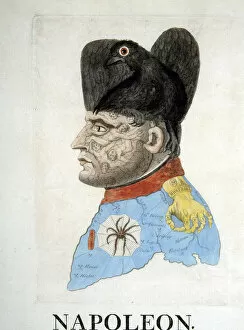 Napoleon Bonaparte (1769-1821), French emperor, satirical engraving