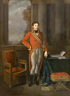 Antwerp Prints: Napoleon Bonaparte as First Consul before a view of Antwerp