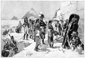 Mummy Collection: Napoleon Bonaparte inspecting a mummy at the pyramids, 1801 (1900)